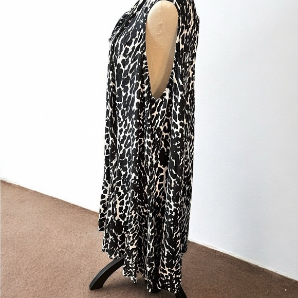 Roaman's Black and White Animal Print Dress - Picture 3 of 6